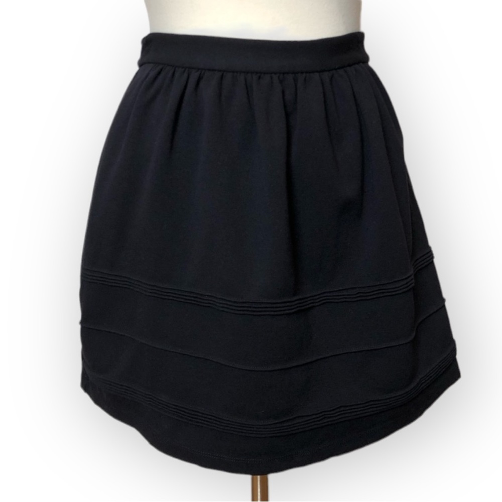 J. Crew Factory Black Skirt with Horizontal Trim Strips
